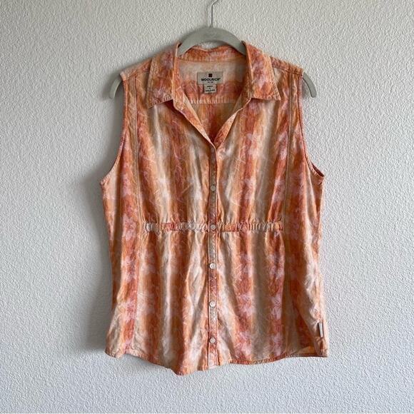 Woolrich Peach Woven Textured Sleeveless Tank - Picture 1 of 9